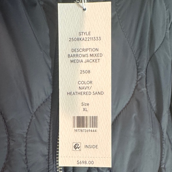 Veronica Beard navy quilted body with cream cable-knit sleeves jacket - Picture 9 of 13